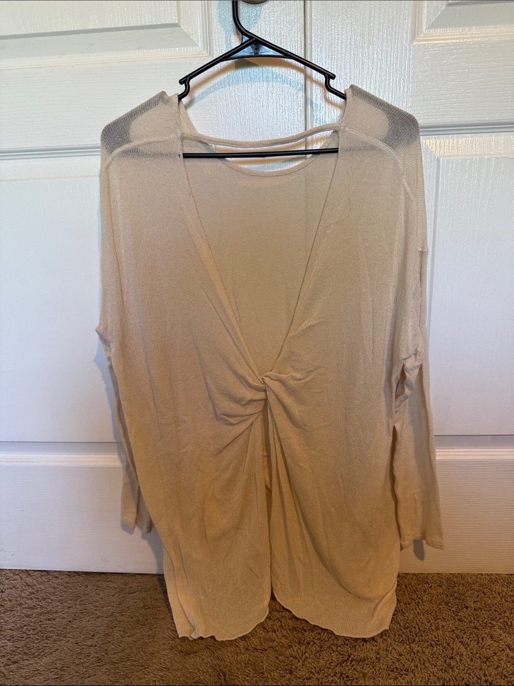 Express Beige Twist Tunic Top